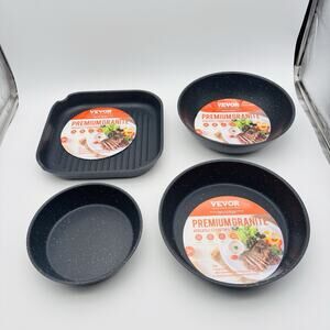 New VEVOR 4 Piece Pans Set Granite Nonstick Kitchen Cookware Induction New
